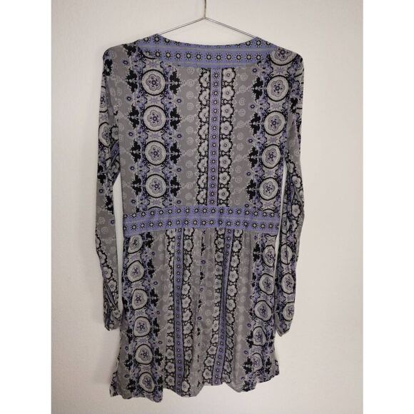 Athleta Womens Dress Sz Medium Mini Gray Lavender Tunic Wrap Stretch Cottagecore - Picture 3 of 14